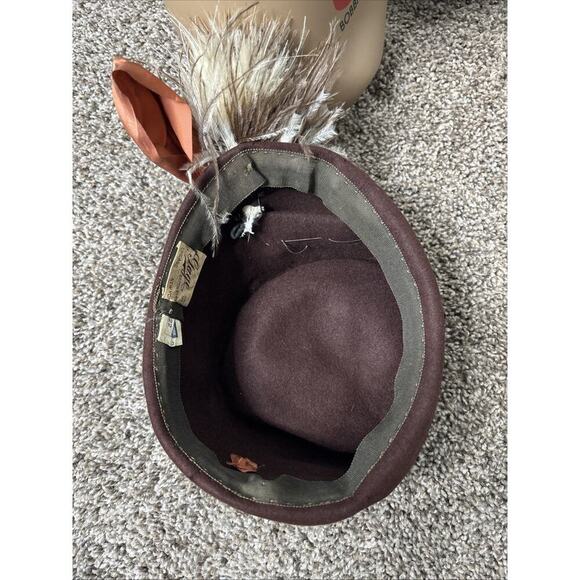 Early 1900’s Gage Brothers & Co Antique Tilt Hat Feathers Satin Velvet - Picture 9 of 16